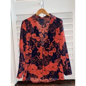 Poppy flower blouse